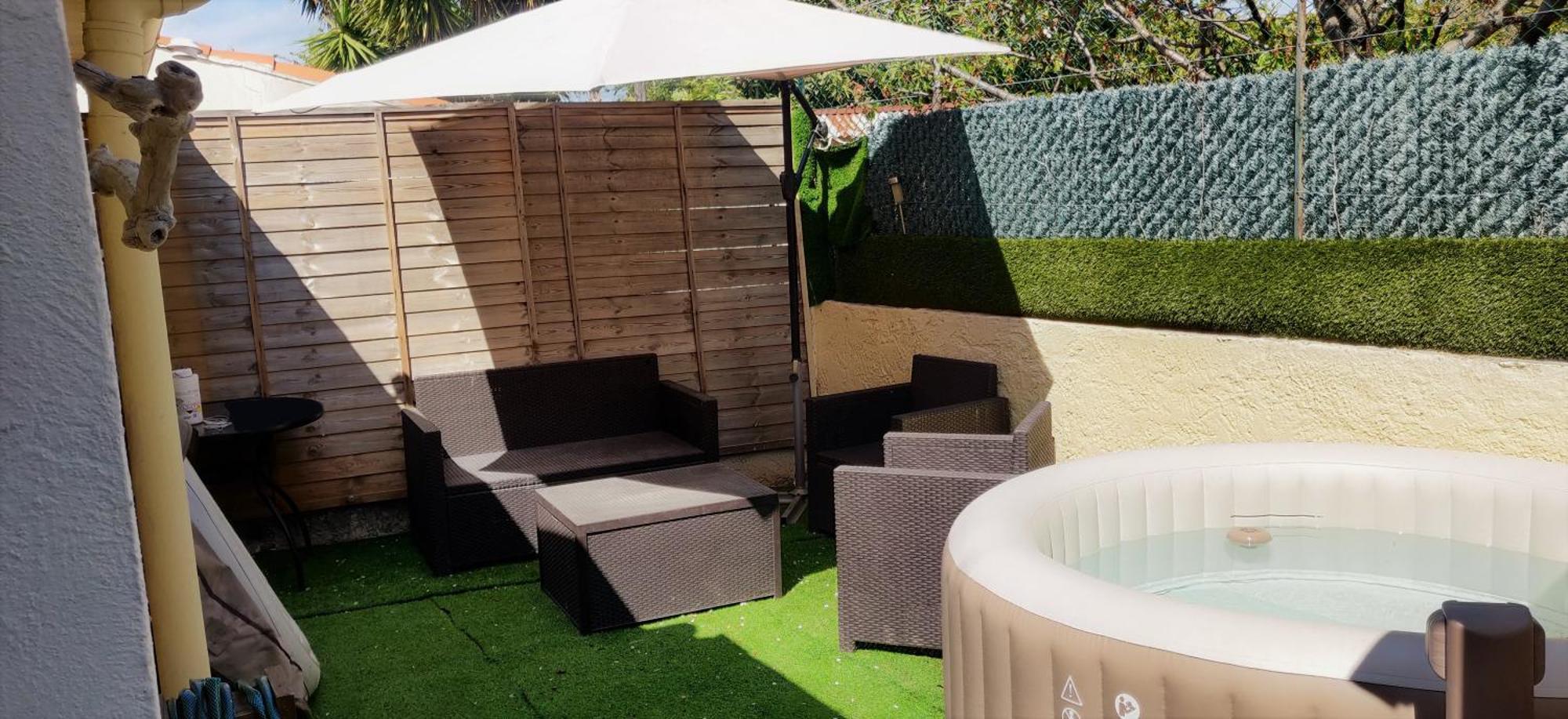 Maison T2 proche mer jardin spa jacuzzi et parking Six-Fours-les-Plages Buitenkant foto